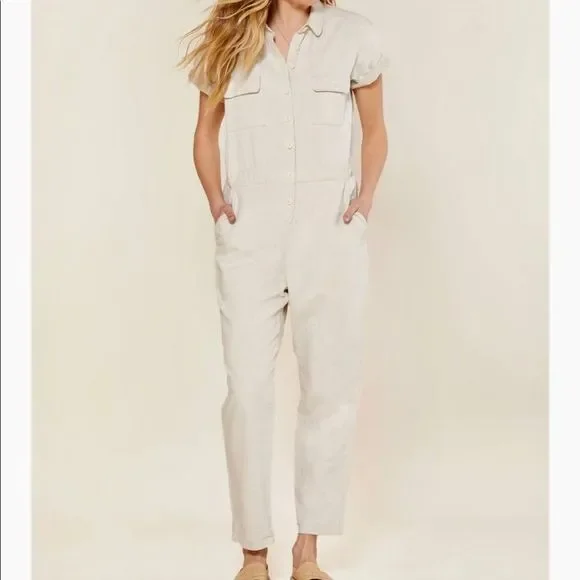 Outerknown S.E.A. Sustainable Organic linen blend jumpsuit size large - Picture 2 of 5